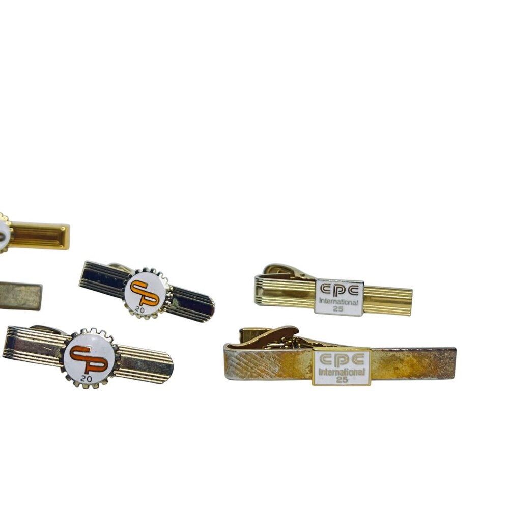 Vintage Lot Of 8 Gold Tone CPC International Anniversary Tie Bars (6062) - Picture 3 of 7